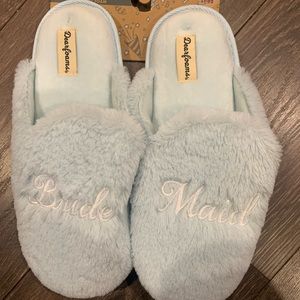 NEW light blue BRIDESMAID slippers womens 11/12